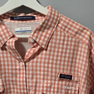 Columbia Sportswear PFG Long Sleeve Orange Super Bonehead Fishing Shirt Size XL